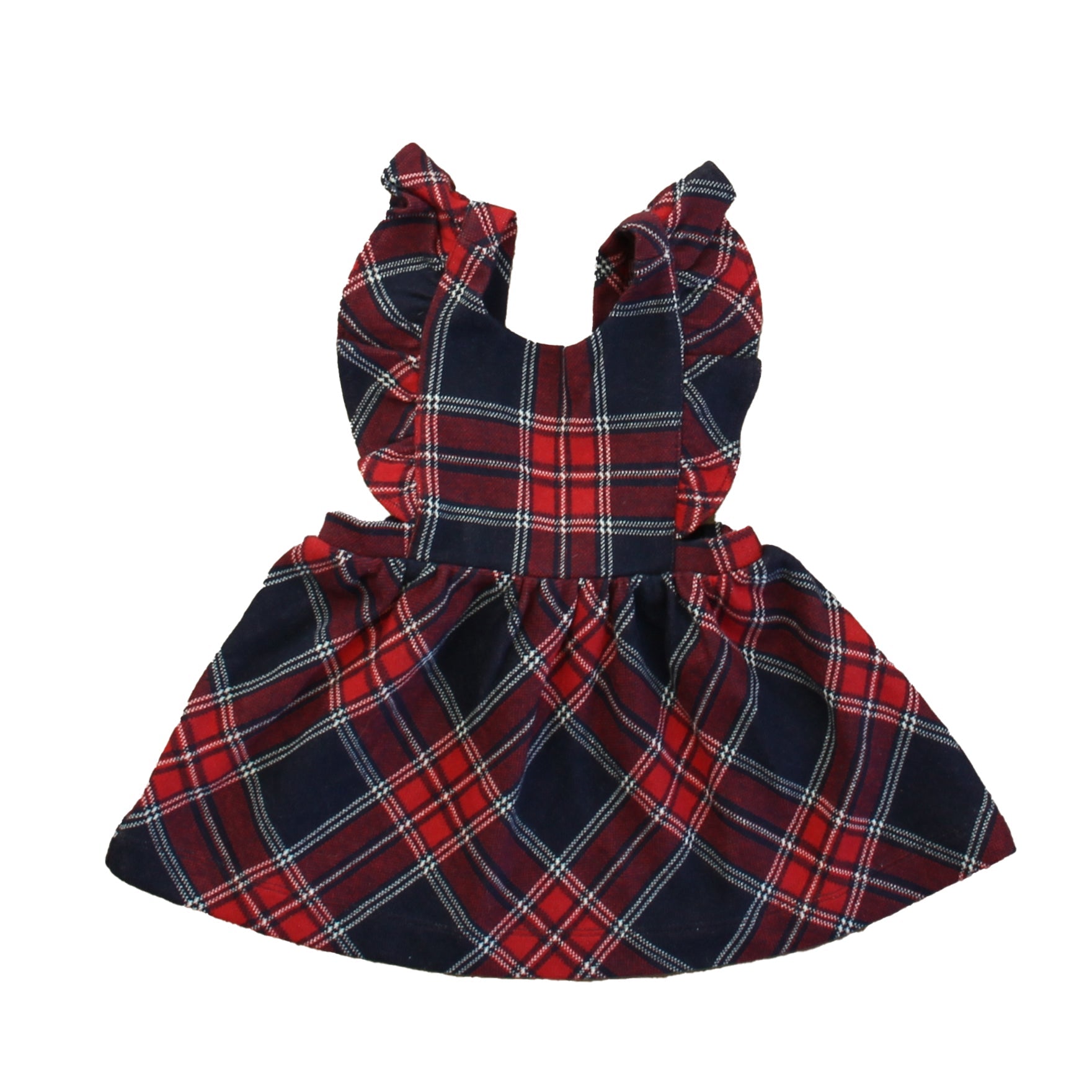 Janie and Jack Mädchen Marine – Rot kariert Jumper