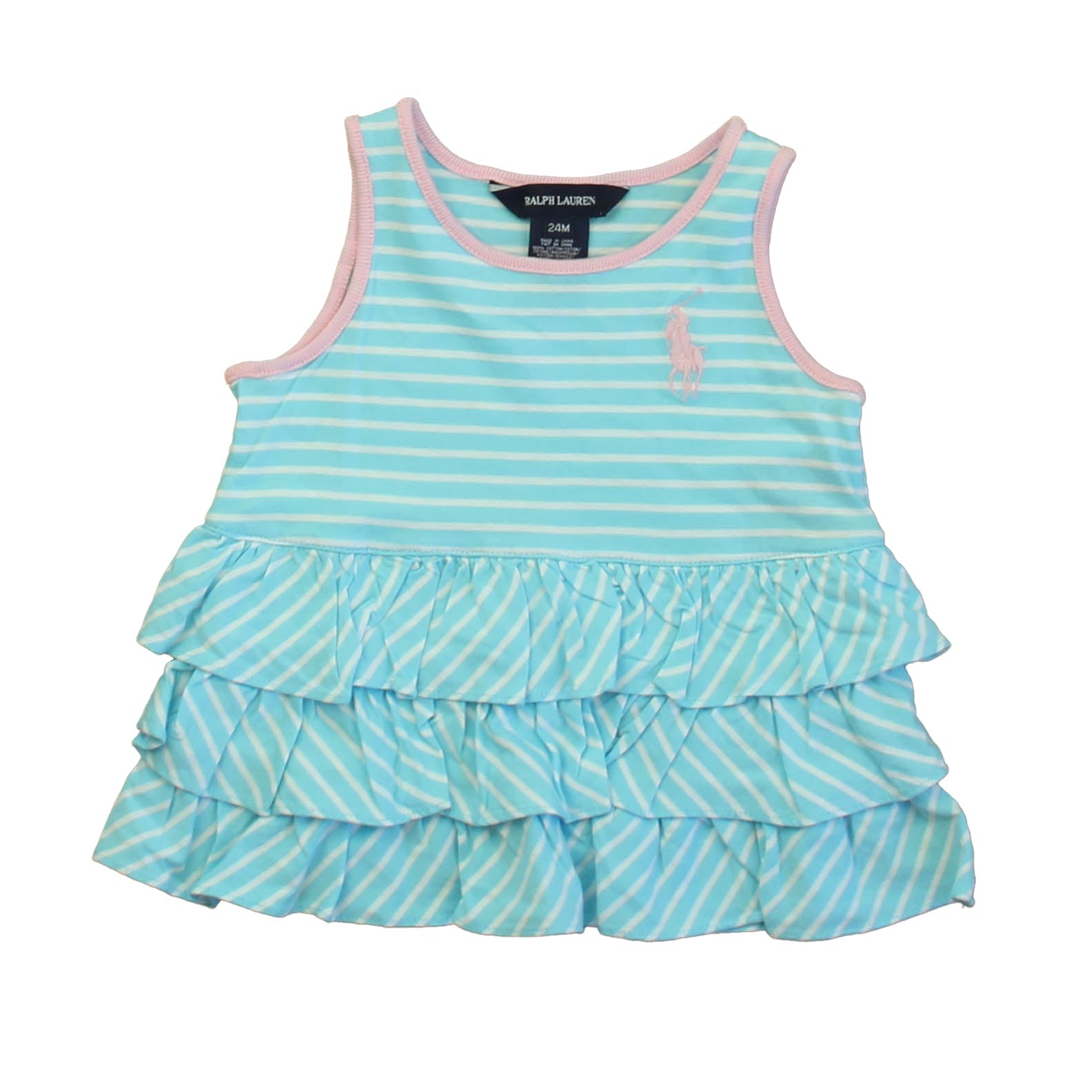Ralph Lauren Mädchen Blau – Weiß – Rosa Top Top