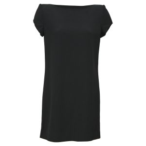 Saint Laurent Mini breite Hals Kappe Ärmel Kleid in schwarzer Wolle 7833162383420