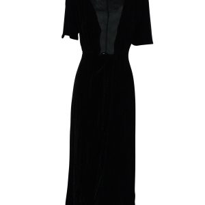 Reformation Deep Kleid aus schwarzem Samt 7833161498684