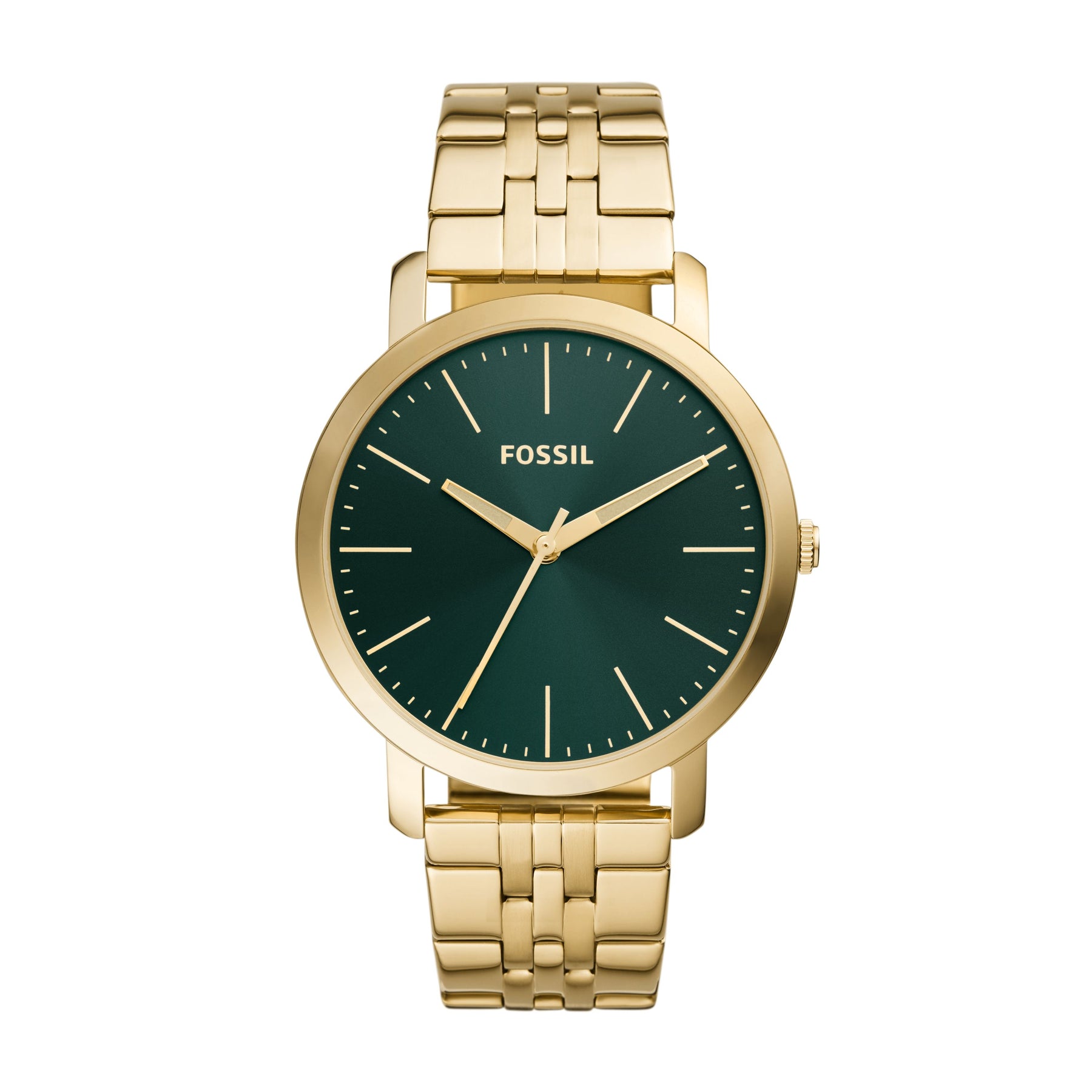 Fossil Herren Luther Drei-Hand, Gold-Ton Edelstahl-Uhr
