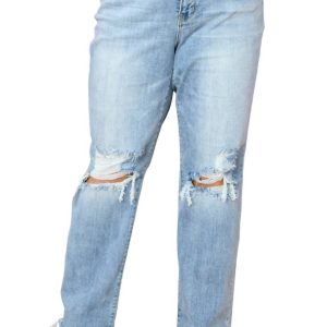 hoher Bund 90 s gerade Jeans in Lichtwäsche 7704744296508