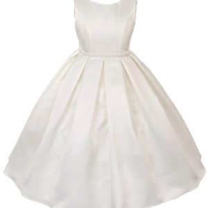 große Mädchen Elfenbein Perle trim klassische plissierte Kommunion Kleid 8-14