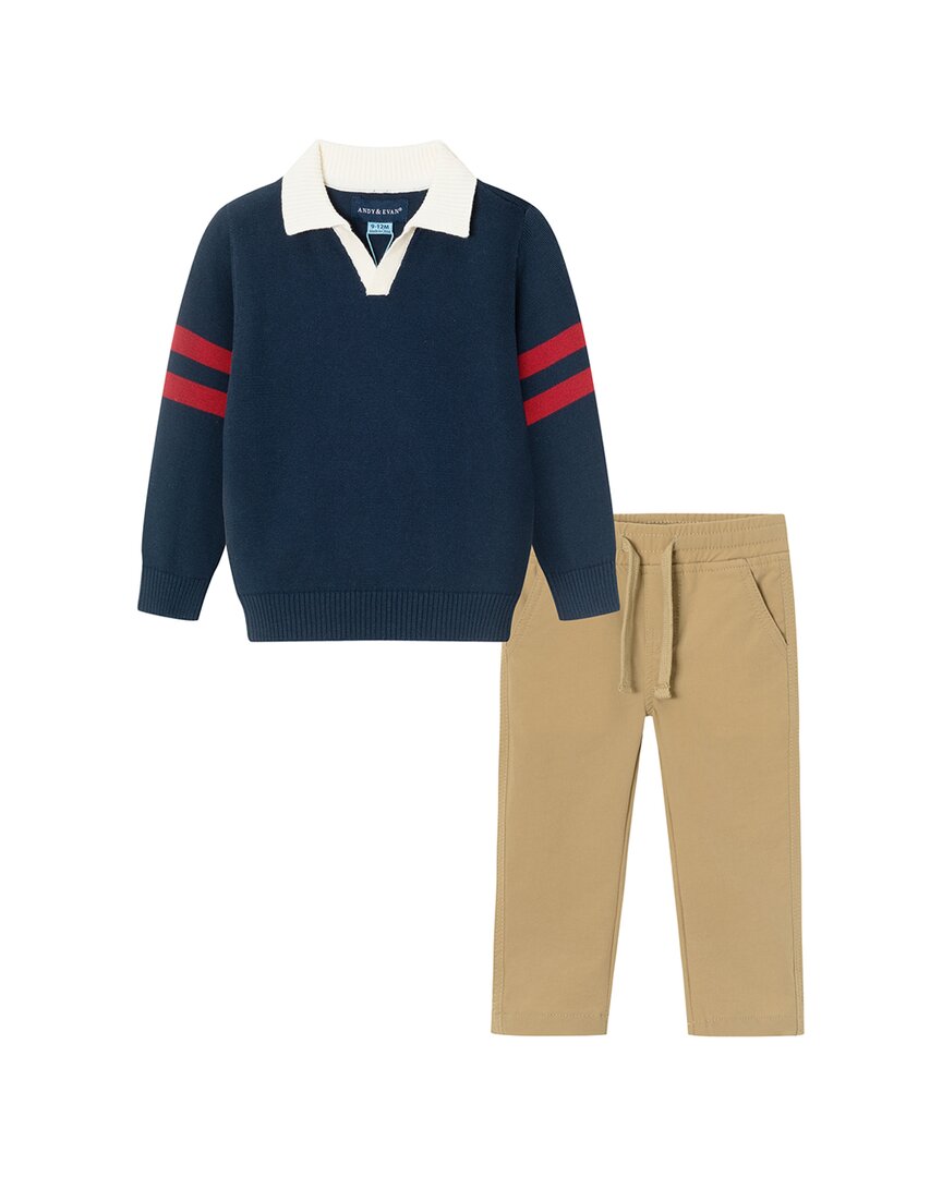 Andy & Evan Pullover mit Kragen und Hybrid-Hose