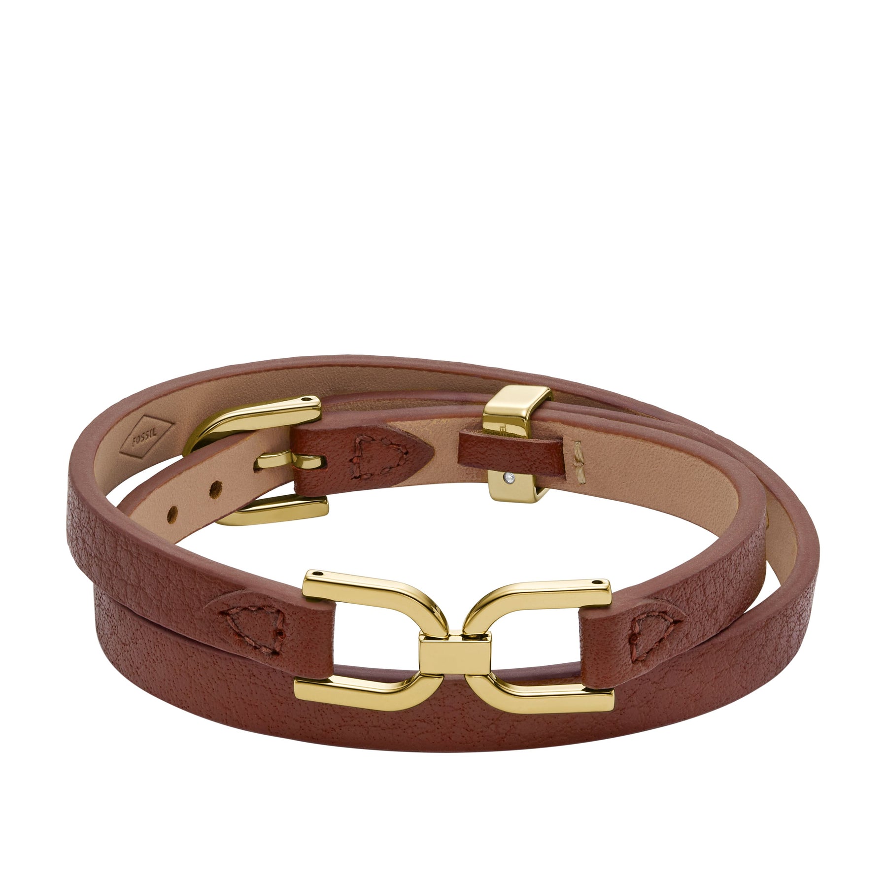 Fossil Damen Heritage D-Link Rot Mahagoni Lederarmband