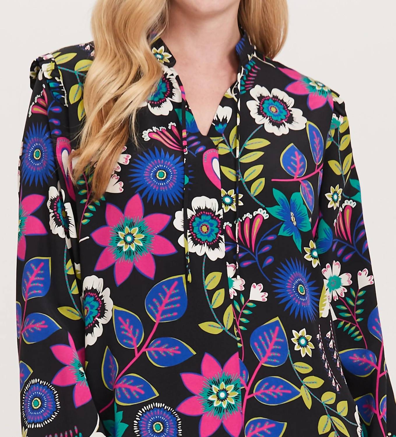 Maggie Seide Blumenbluse in Mehrfarbig