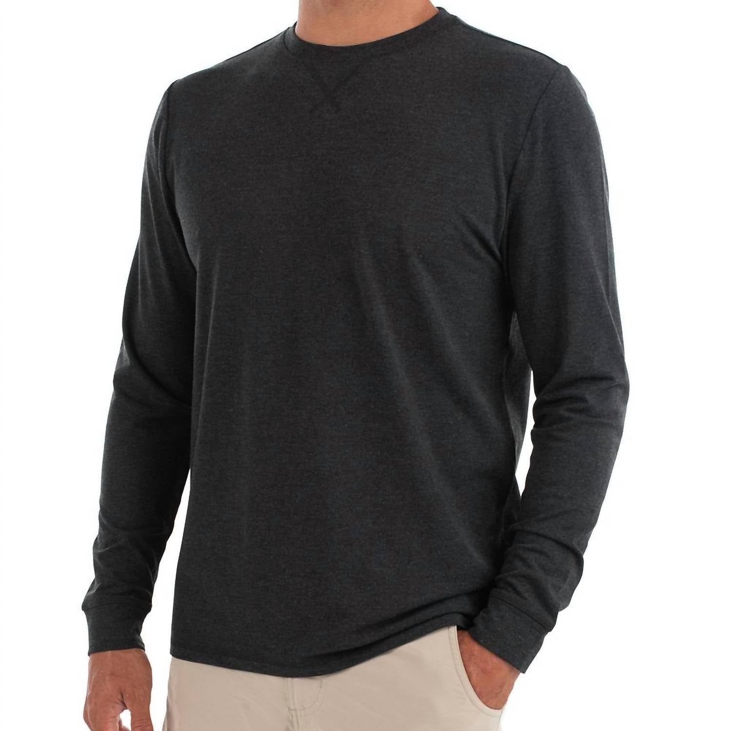 Herren Bamboo Flex Langarmshirt in Schwarz