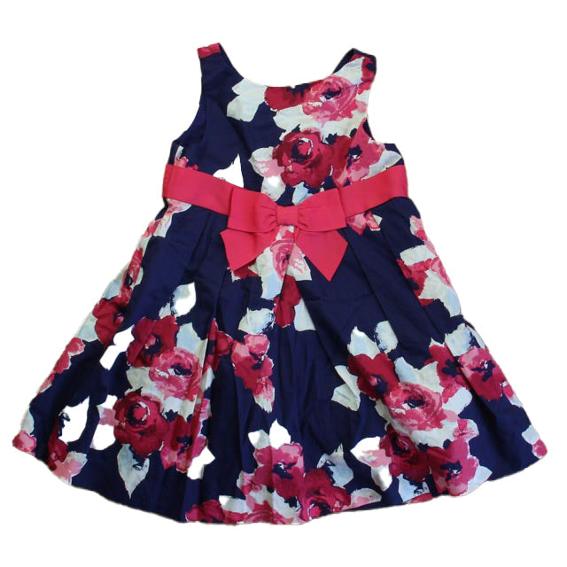 Janie and Jack Mädchen Dunkelblau – Rosa Blumenkleid