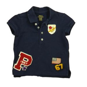 Ralph Lauren Jungen Marineblau-rote Flecken Poloshirt 7805830496316
