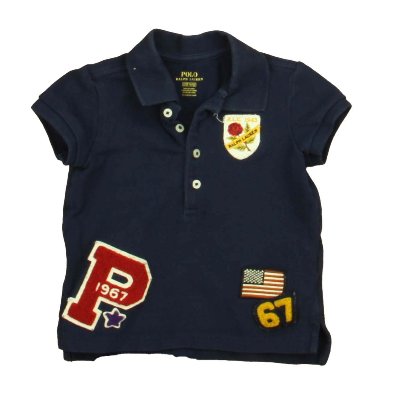 Ralph Lauren Jungen Dunkelblau – Schwarzes Poloshirt mit Aufnähern