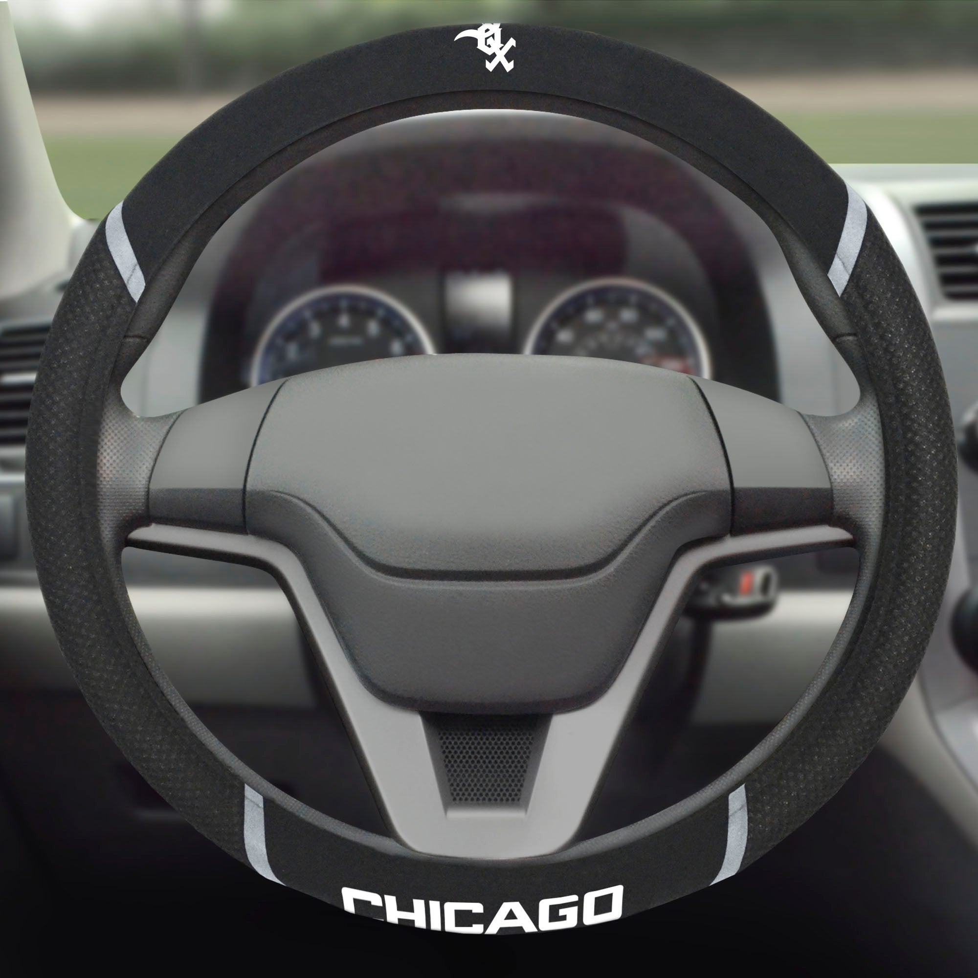 Fanmats Chicago Weiß Sox gestickte Lenkradabdeckung