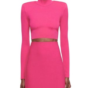 Cropped Strick oben in rosa 7704738201660