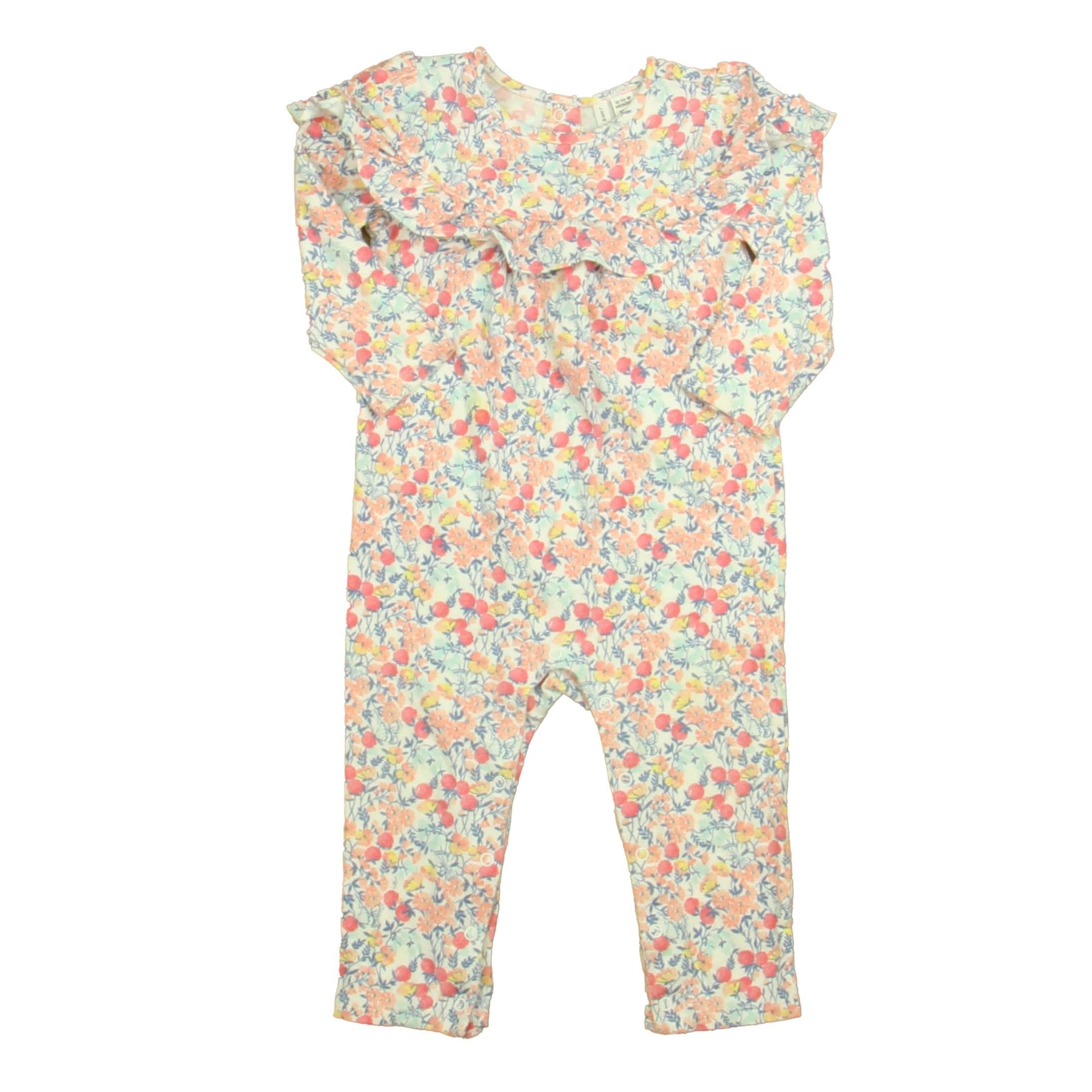 Janie and Jack Mädchen Rosa – Blau mit Blumenmuster Langarm-Outfit