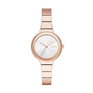 DKNY Damen Astoria Dreizeiger Roségold-Ton Uhr