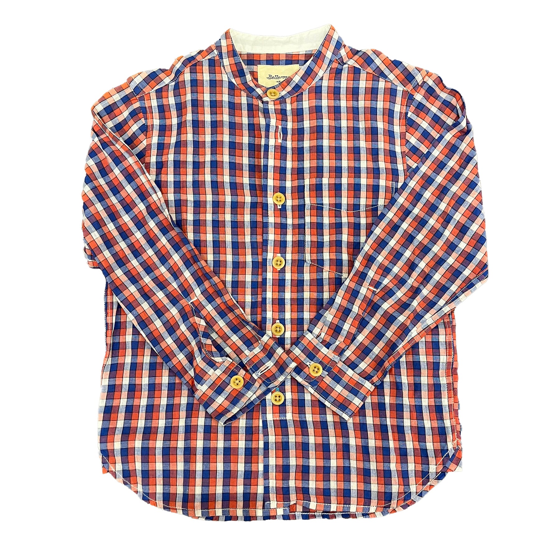 Bellerose Jungen Rot – Blau Check mit Knopfleiste Langarm
