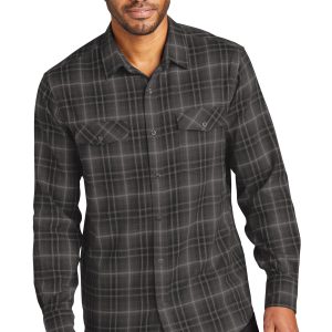 Port Authority Langarm Ombre Plaid Hemd. W672