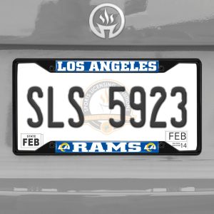 Fanmats Los Angeles Rams Metal License Plate Frame Schwarzer Abgang