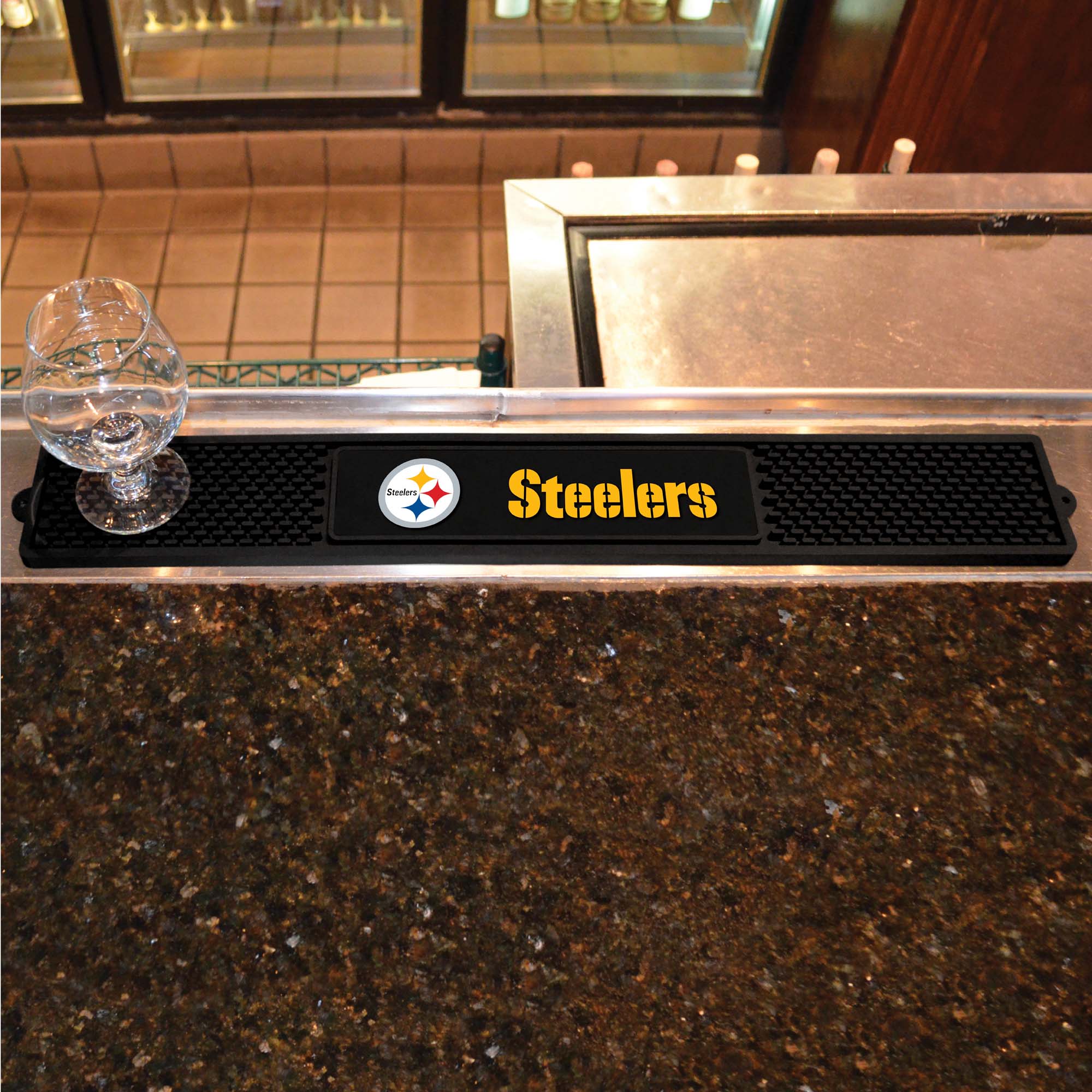 Fanmats Pittsburgh Steelers Bar Drink Mat – 3,25′′ x 24′′