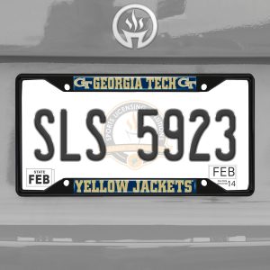 Fanmats Georgia Tech gelb Jacken Metall Kennzeichen Rahmen schwarz Finish