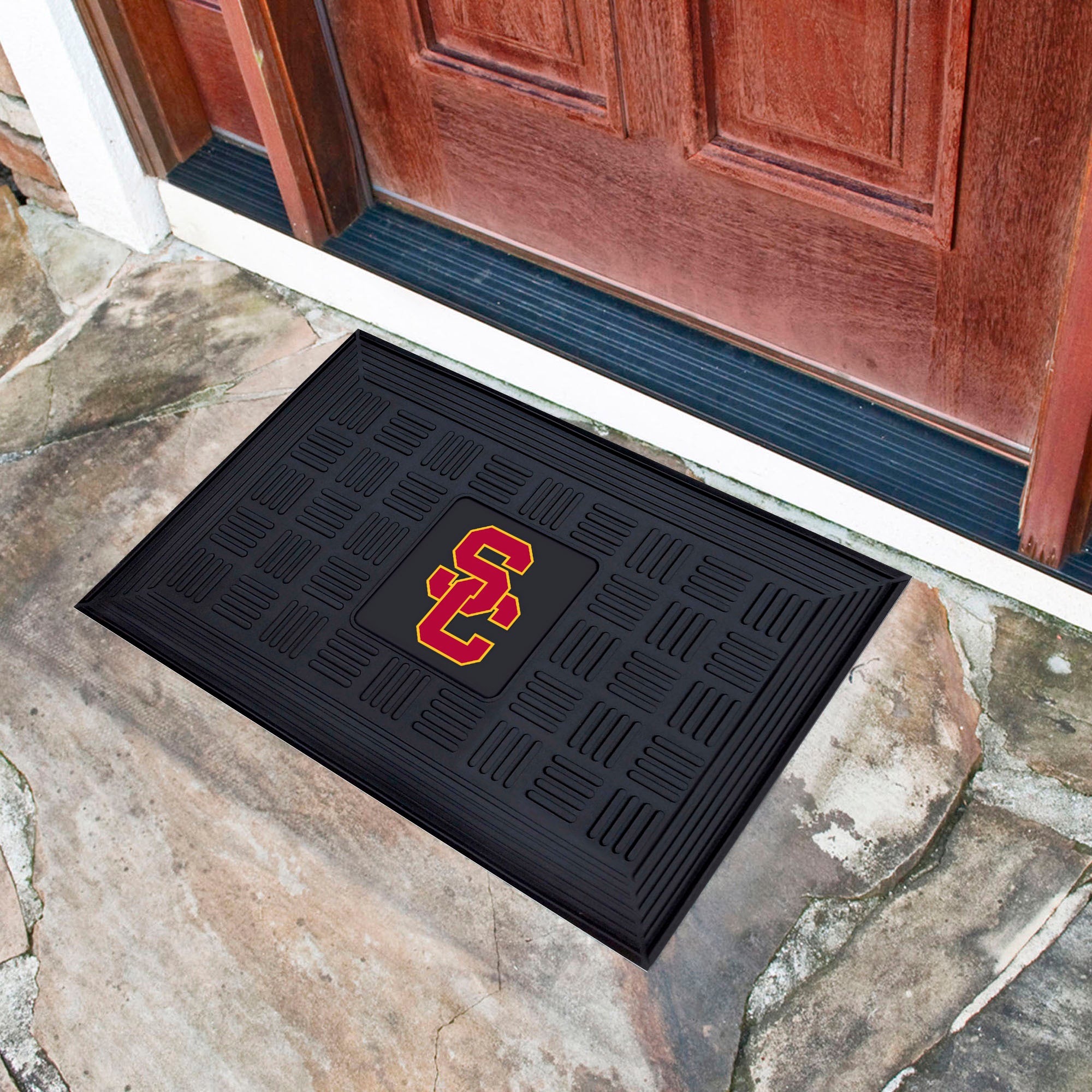 Fanmats Southern California Trojans Heavy Duty Vinyl Medallion Türmatte - 19,5 "x 31"