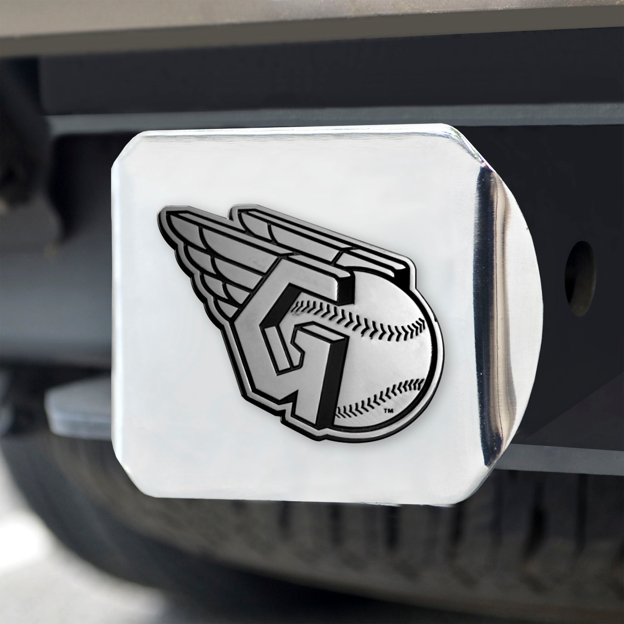 Fanmats Cleveland Guardians Chrom Metall Hitch Cover mit Chrom Metall 3D Emblem