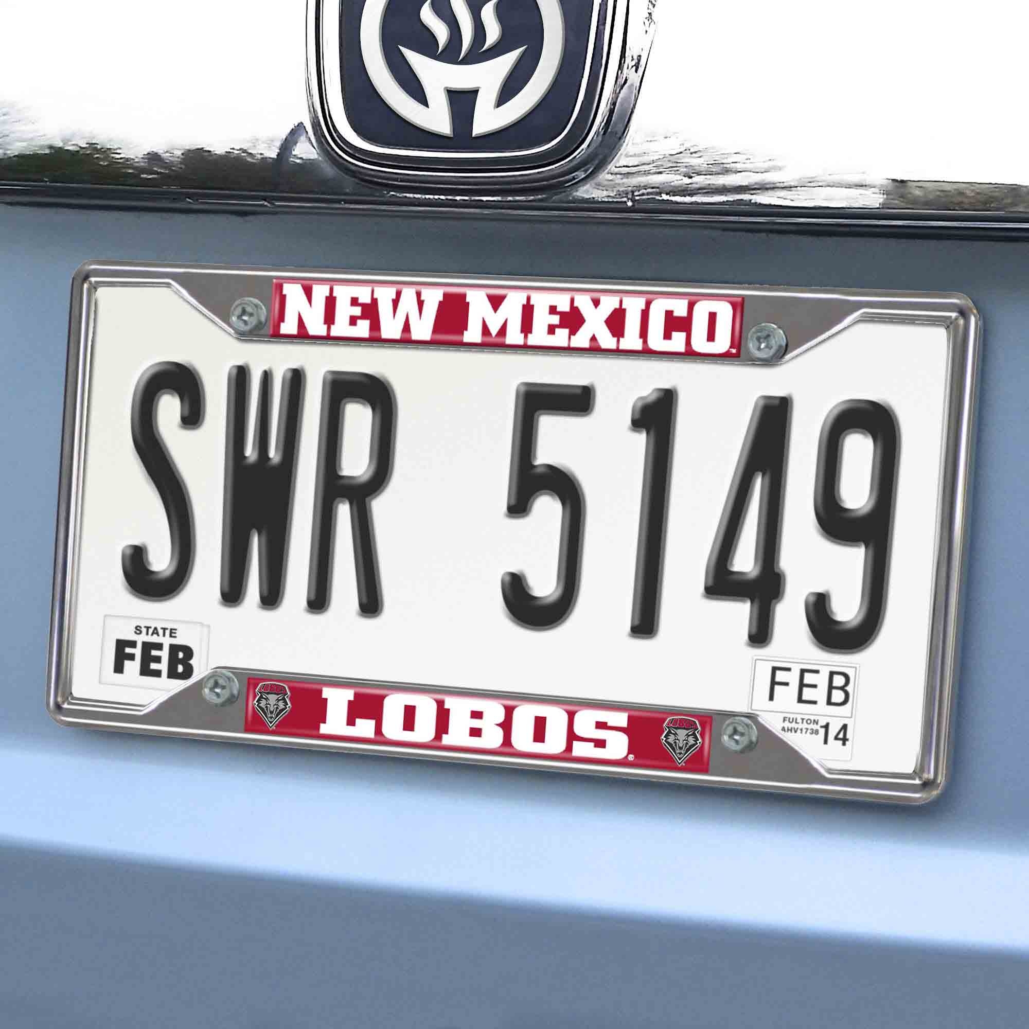 Fanmats New Mexico Lobos Chrom Metall Nummernschild Rahmen, 6,25′′ x 12,25′′