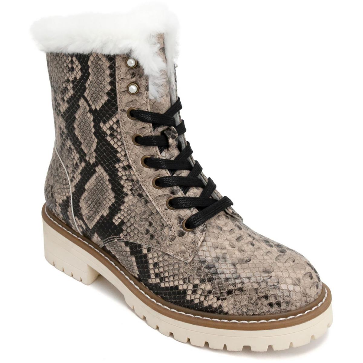 Kaedy 3 Kunstleder runde Zehe Winter & Schneestiefel