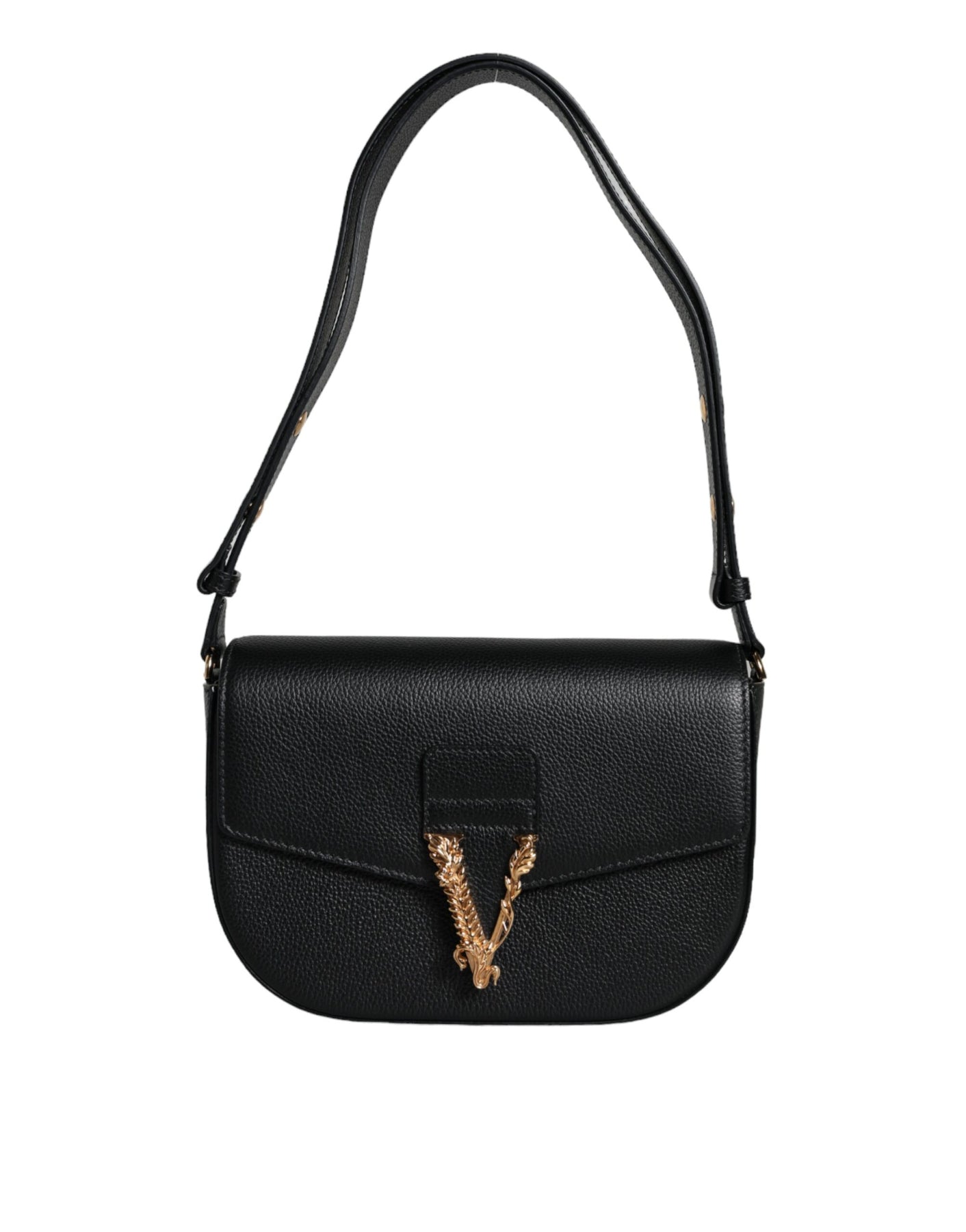 Versace Grainy Kalb Leder Logo Crossbody Schulter Damentasche