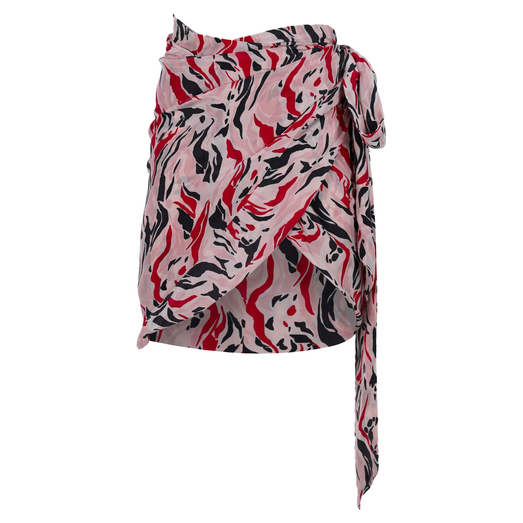 Isabel Marant Bedruckter Wickelrock aus rosa Seide