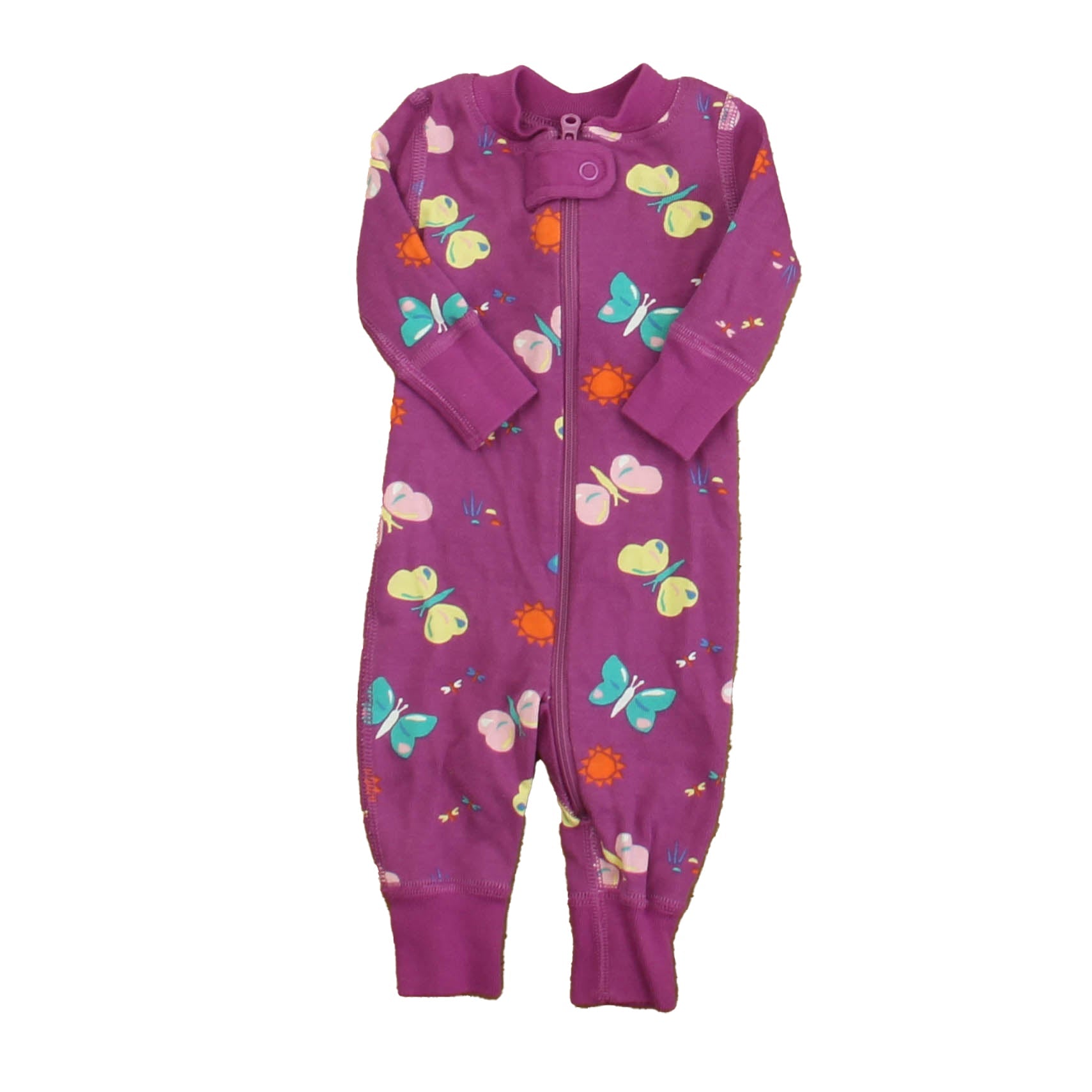 Hanna Andersson Mädchen lila Schmetterlinge 1-teilige Non-footed Pyjamas