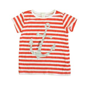 Crewcuts Mädchen rot-weiß-silberner Anker T-Shirt 7805830758460