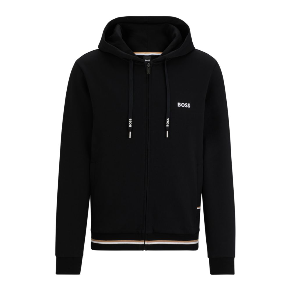 Kapuzenpullover mit Streifen und Logos