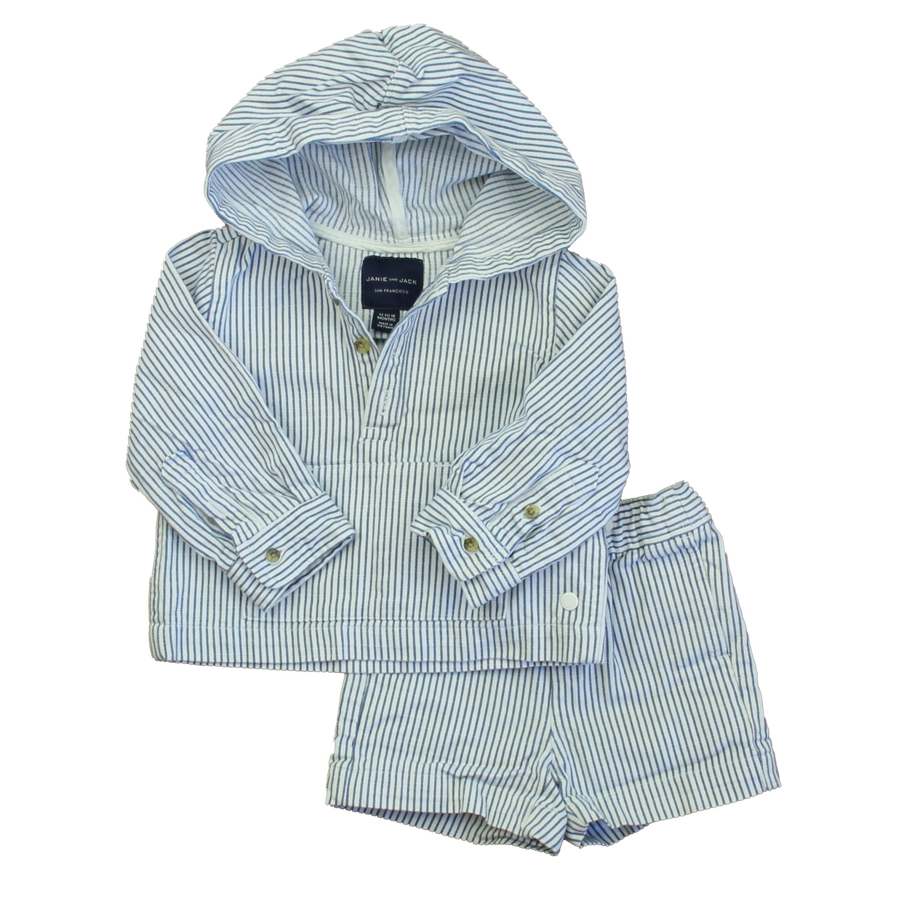 Janie and Jack Jungen Blau – Weiße Streifen-Bekleidungssets