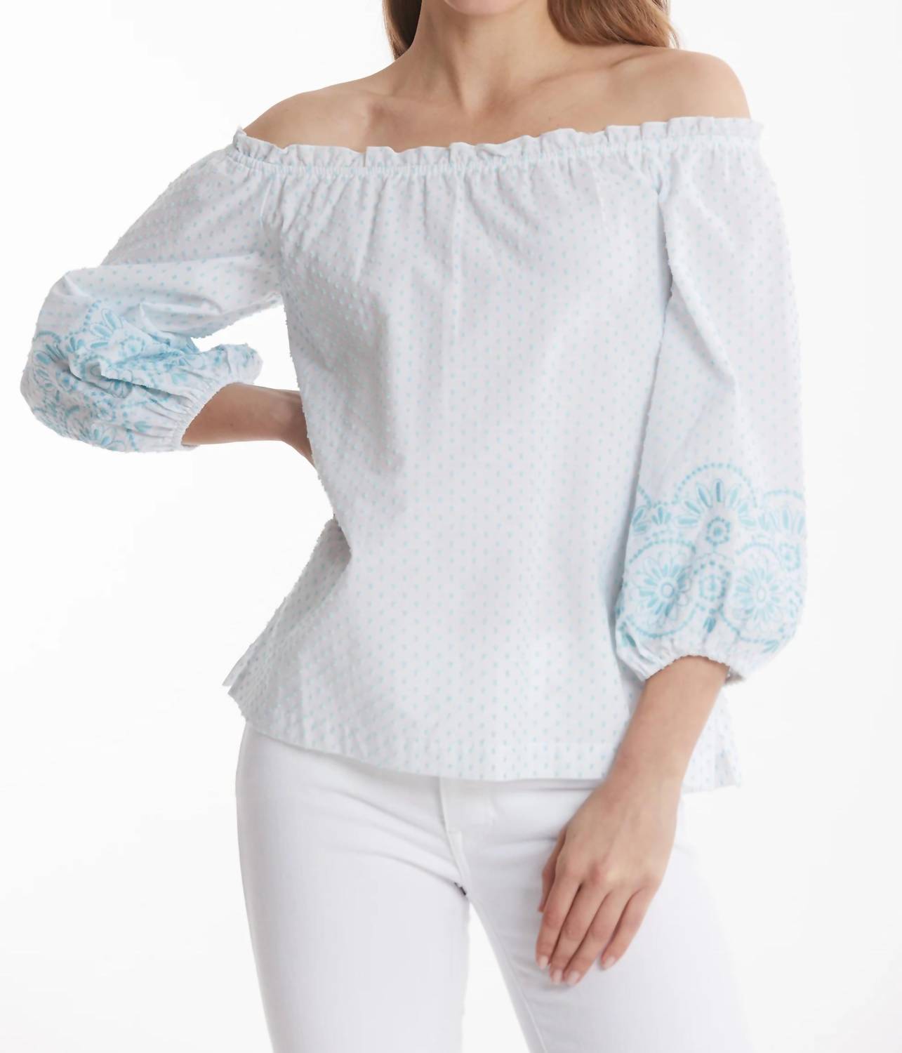 Susie Swiss Dot Top im Mehrfarbig