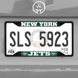 Fanmats New York Jets Metal License Plate Frame Schwarzer Abgang