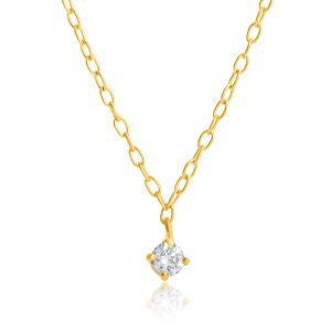 14k Gelbgold 2.7mm Runde Diamant Halskette
