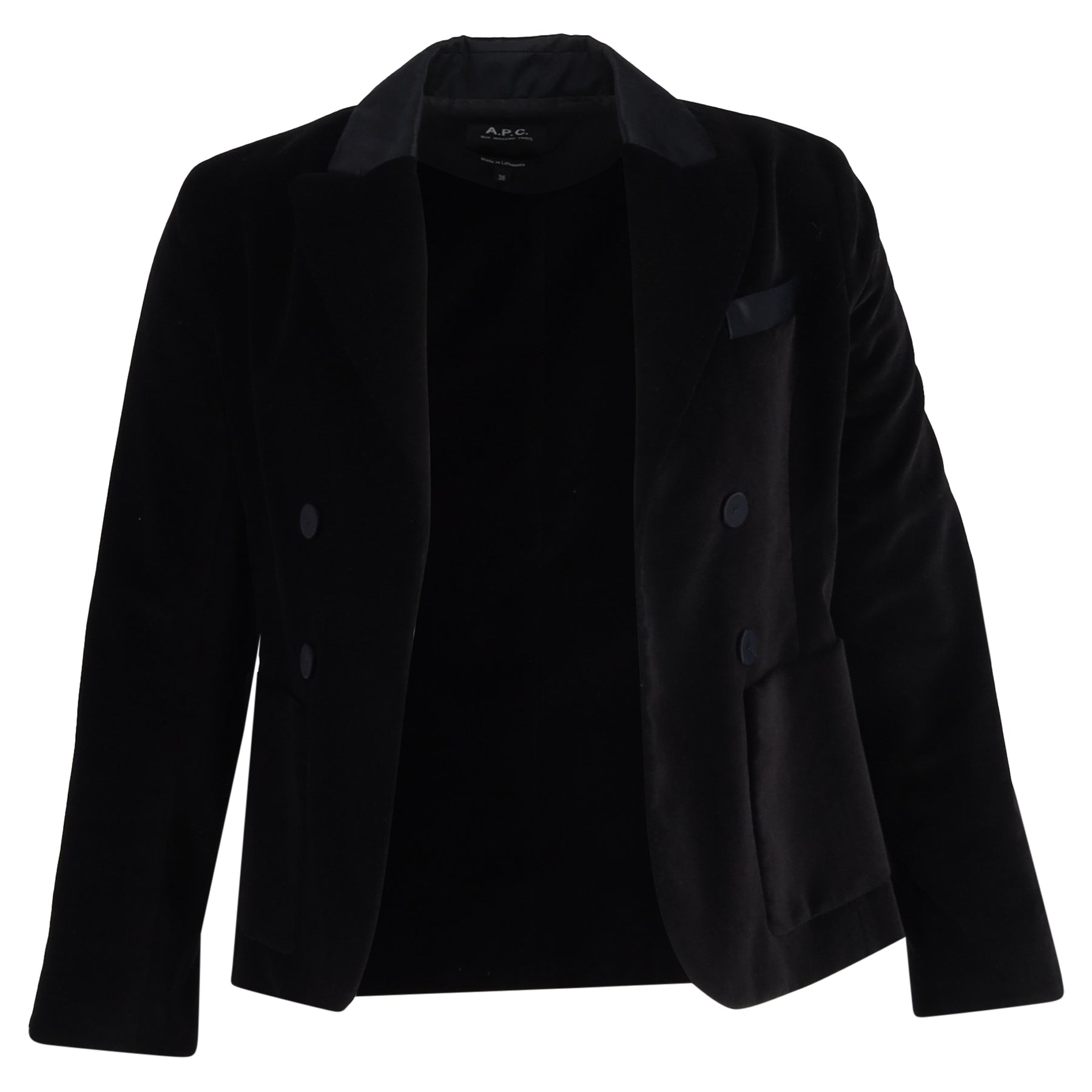 A.P.C. Blazer aus schwarzem Samt