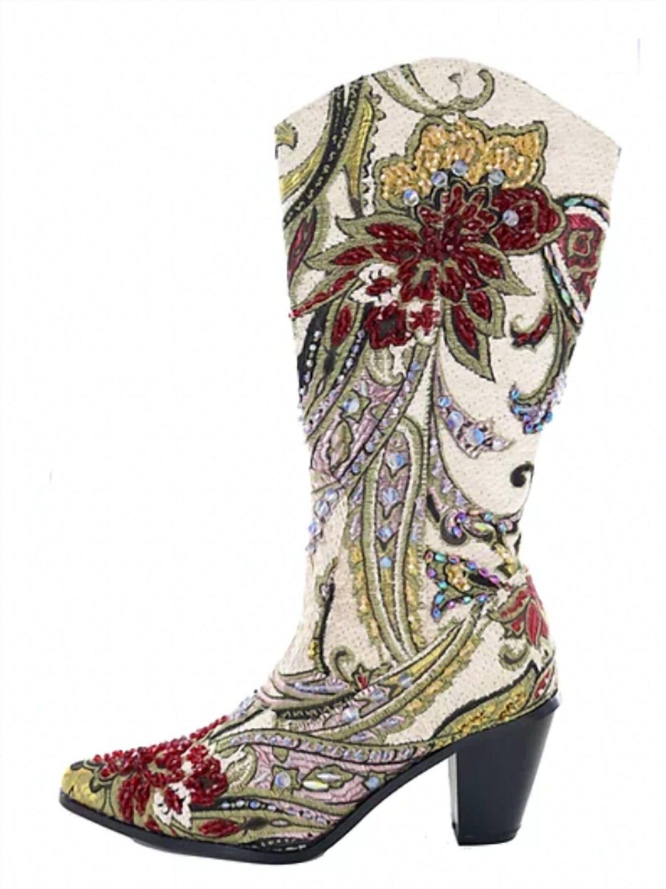 Kristall Stiefeletten in Beige