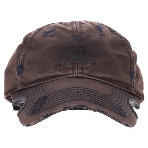 Balenciaga Sportliche B Sunfaded Baseball Kappe aus brauner Baumwolle