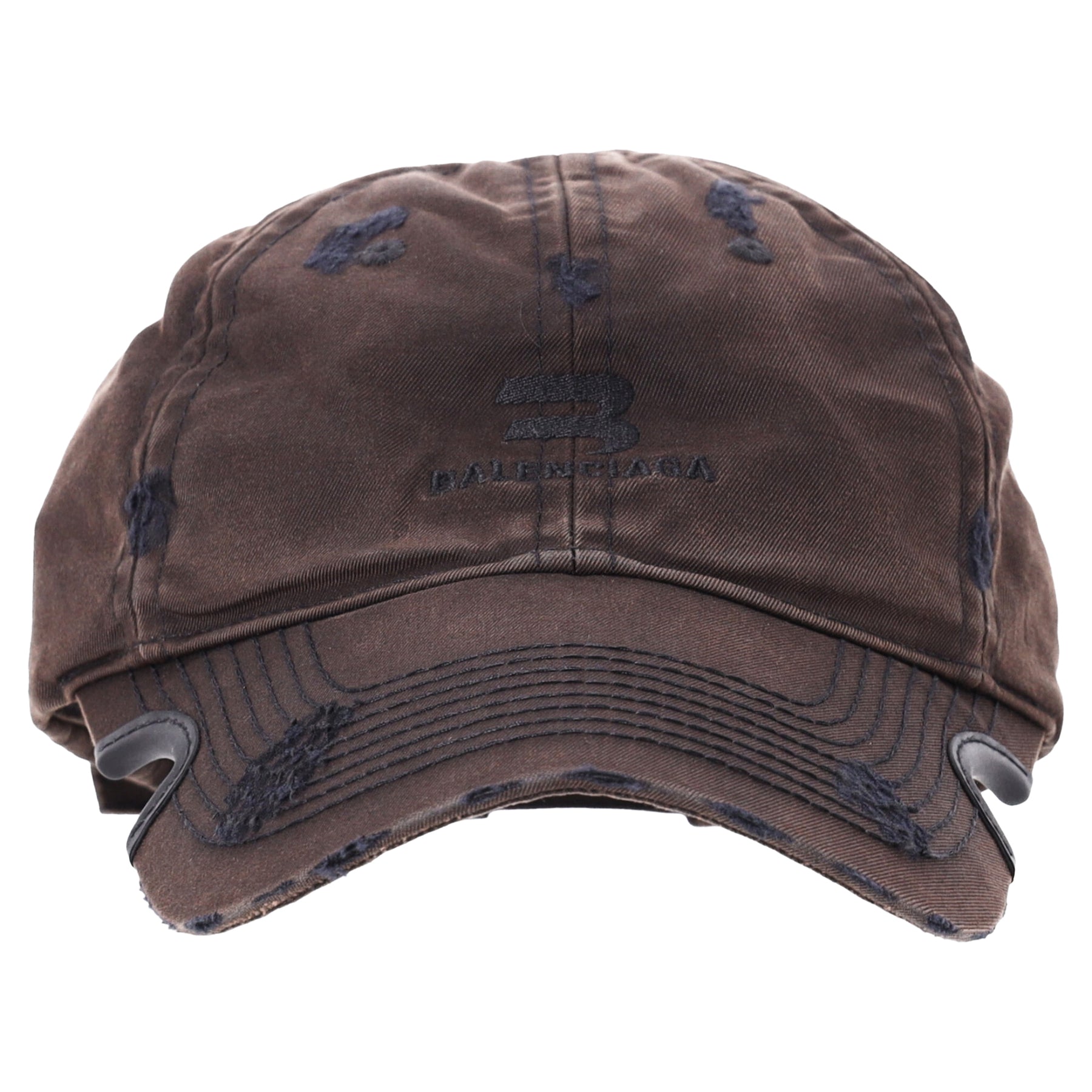 Balenciaga Sportliche B Sunfaded Baseball Kappe aus brauner Baumwolle