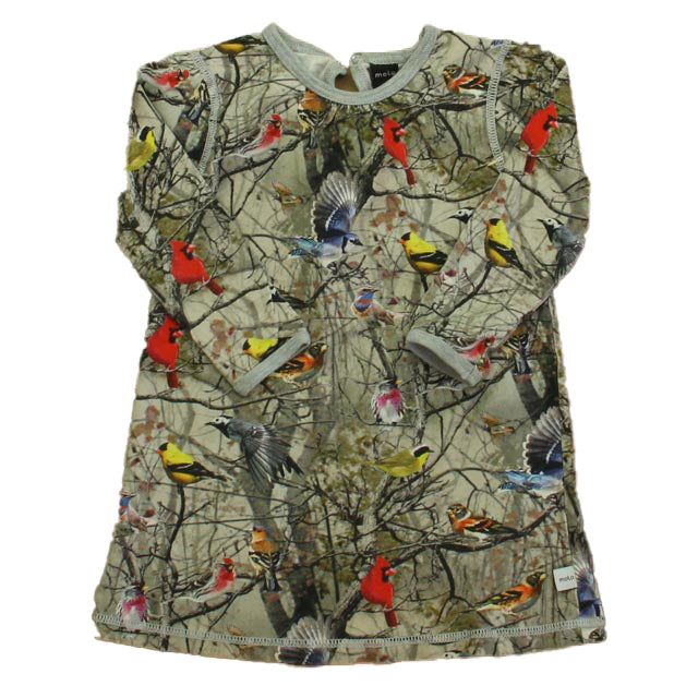 Molo Mädchen graue Vögel Kleid