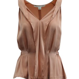 Diane Von Furstenberg Peplum Blouse in Pastel rosa Seide 7833183125564