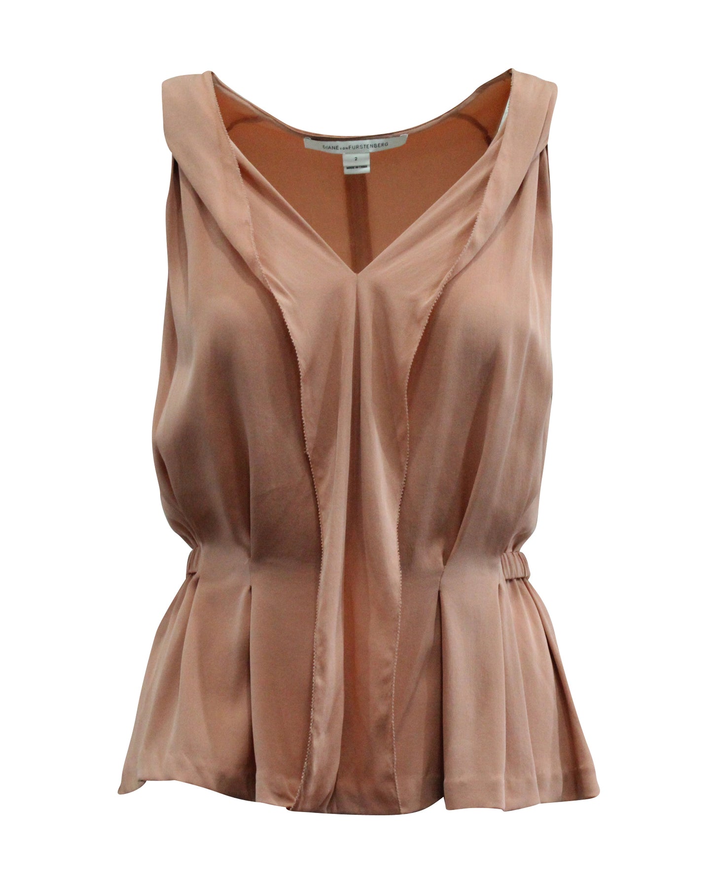 Diane Von Furstenberg Peplum Bluse in Pastellrosa Seide