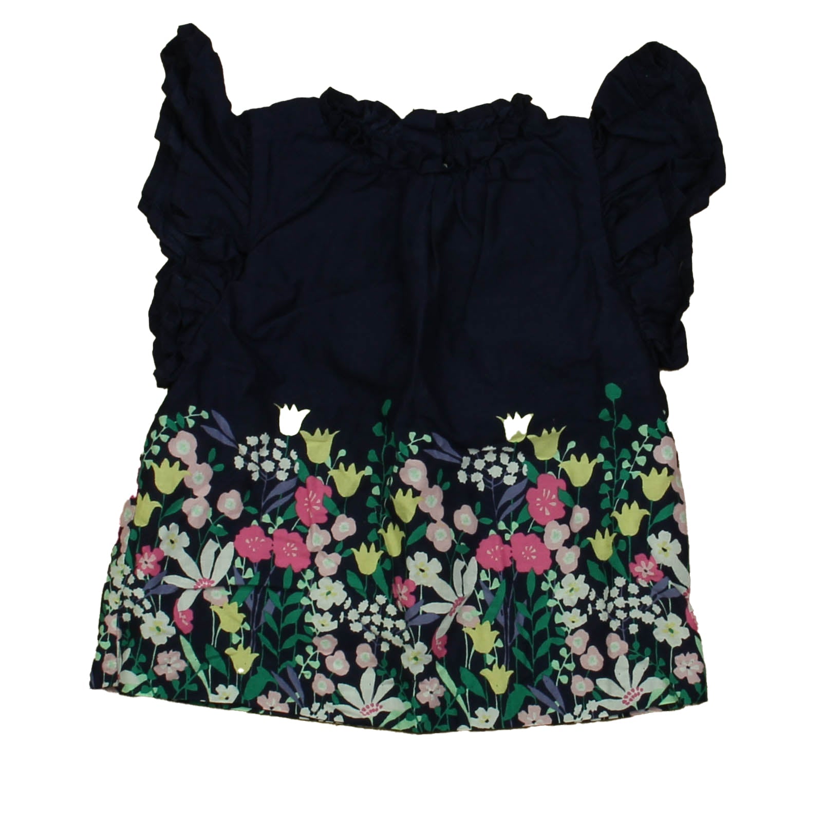 Janie and Jack Mädchen Dunkelblau mit Blumenmuster Bluse