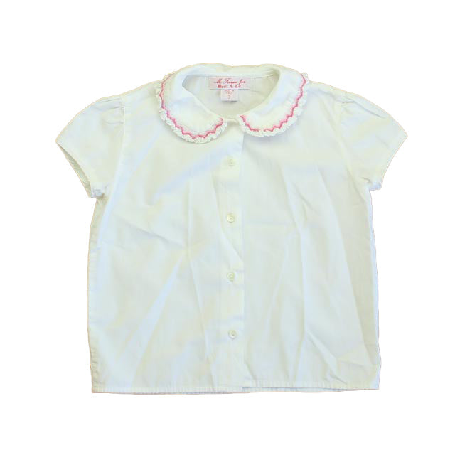 M. Ferrari Mädchen Weiß – Rosa Bluse