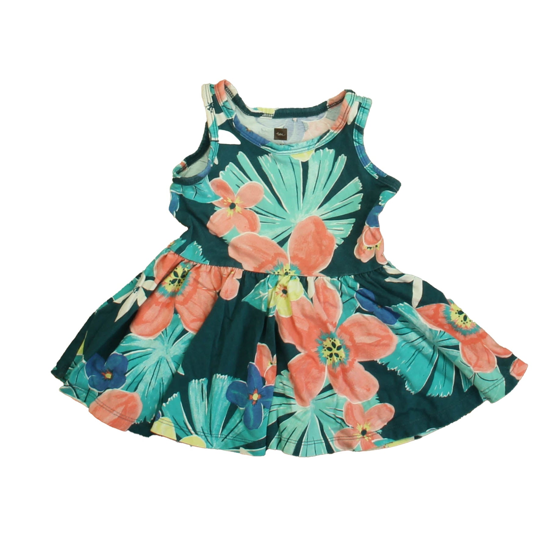 Tee Mädchen Petrol – Rosa Blumenkleid