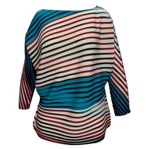 Issey Miyake gestreiftes Oberteil aus mehrfarbigem Polyester 7833183944764