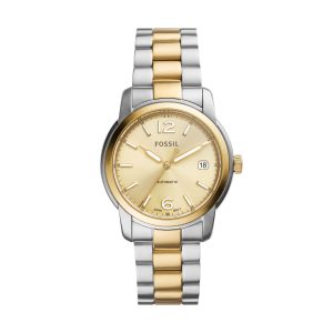 Fossil Damen Fossil Erbe automatisch, Edelstahl Armbanduhr