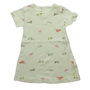 Joules Mädchen weiße Hunde Kleid 7805834362940