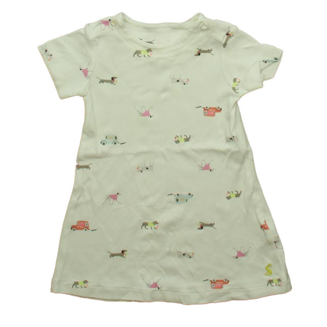 Joules Mädchen weiße Hunde Kleid
